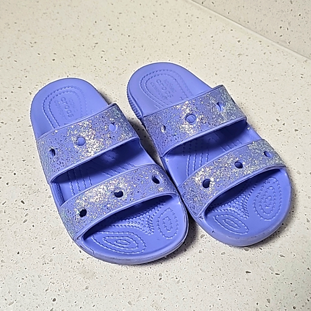 Crocs Glitter Moon Slides size 1